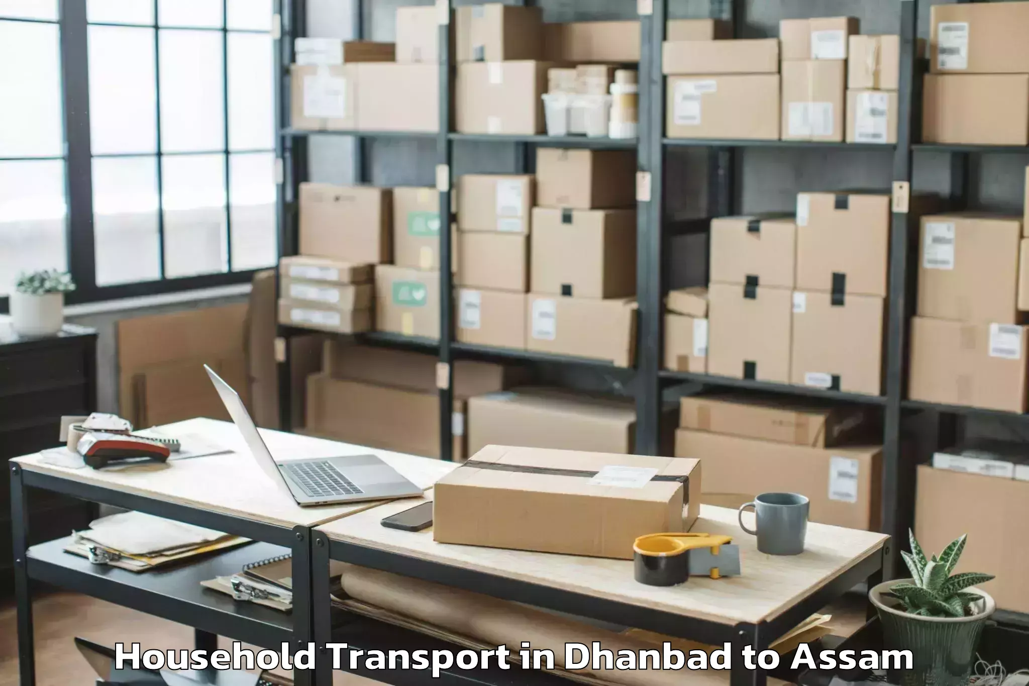 Trusted Dhanbad to Basugaon Household Transport